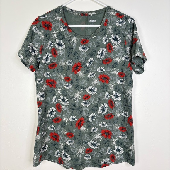 Duluth Trading Floral Print Green T-Shirt Medium - Picture 1 of 7